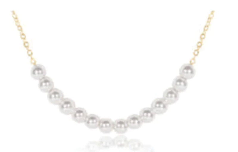 16" Necklace Gold - Classic Beaded Bliss - 4mm Pearl
