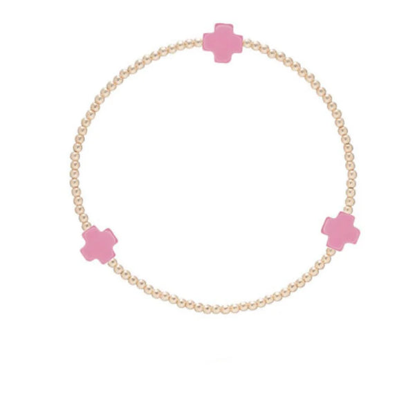 Egirl Signature cross gold pattern bead bracelet main image 1