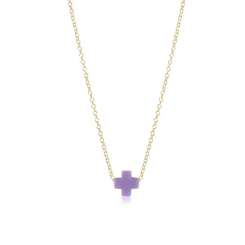 egirl 14" Necklace Gold - Signature Cross Purple
