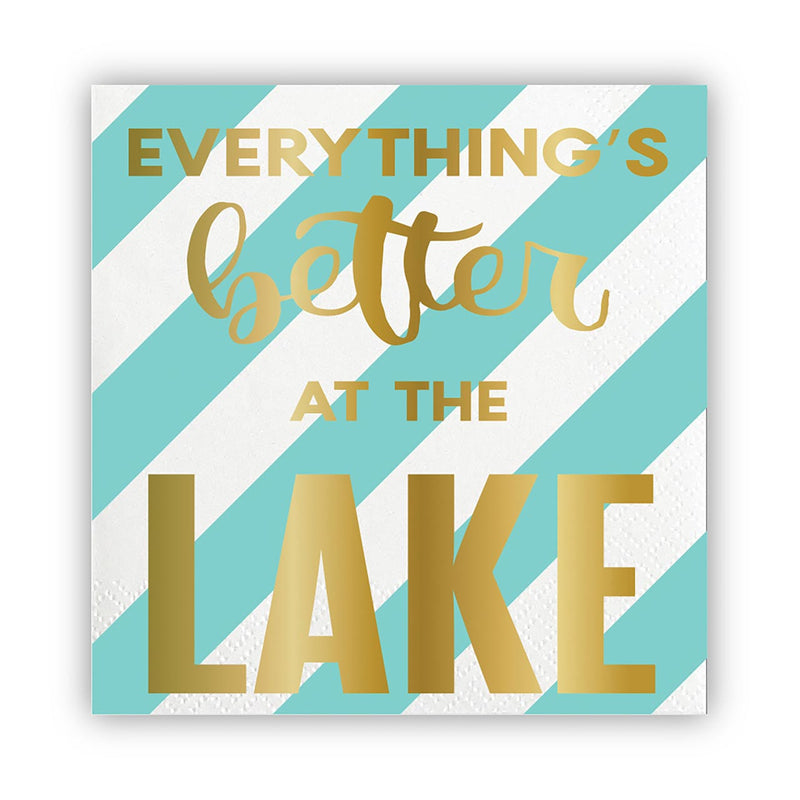Everything Better at the Lake Foil Cocktail Napkins