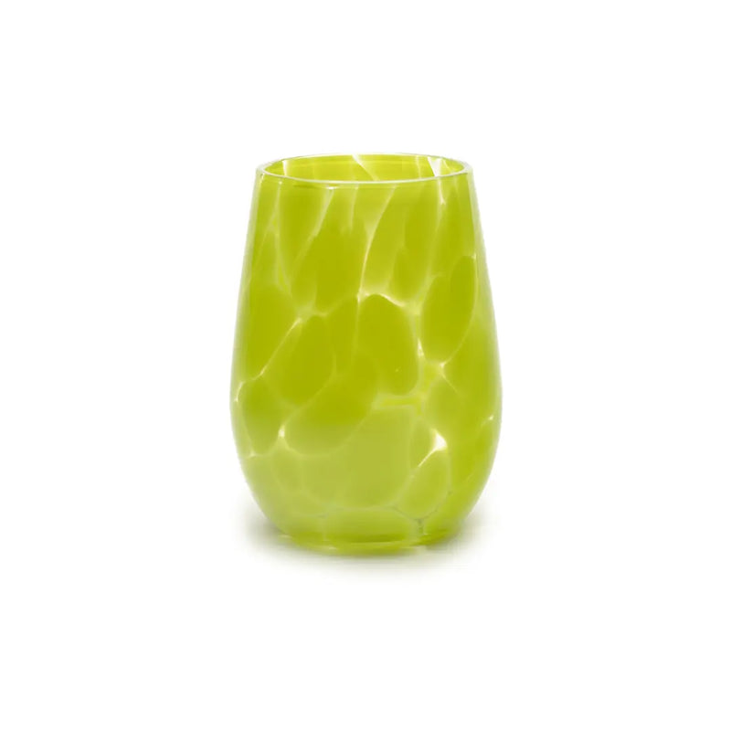 Apple Green Hand Blown Stemless Wine Glass
