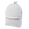Grey Seersucker Large Backpack (Personalization Included)