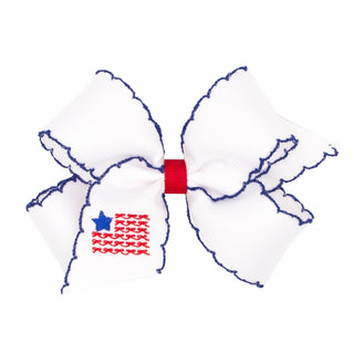 White w/ American Flag Med Bow - J.A. Whitney