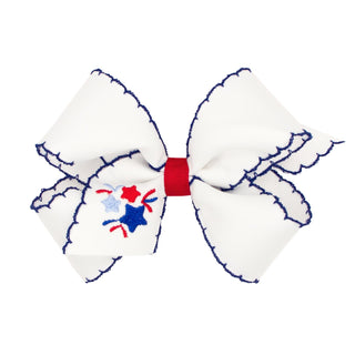 White w/ Fireworks Med Bow - J.A. Whitney