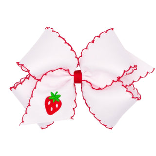 White w/ Strawberry King Bow - J.A. Whitney