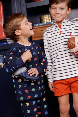 The Beaufort Bonnet Company - Hayword Half Zip - Nantucket Navy Stripe