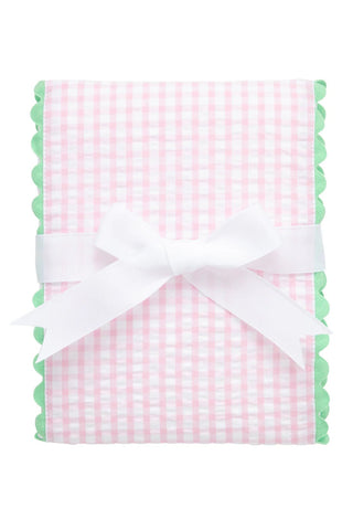 Pink Big Check w/ Green Trim Fancy Burp (Personalization Included) - J.A. Whitney