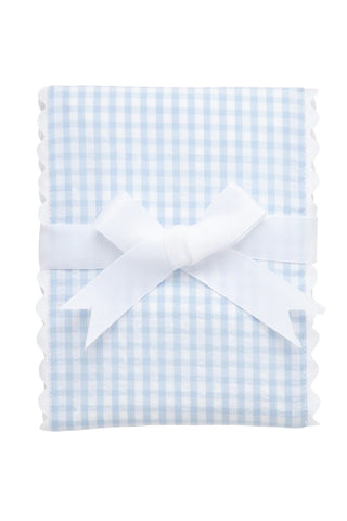 Big Blue Check Fancy Fabric Burp Cloths (Personalization Included) - J.A. Whitney