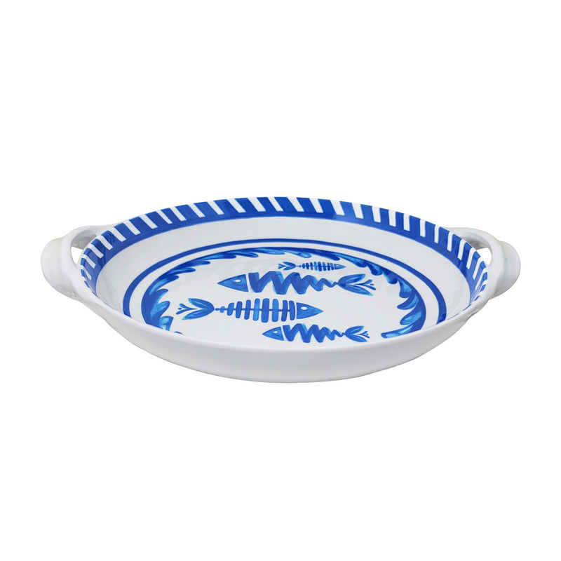 Mediterraneo Small Two Handled Shallow Bowl