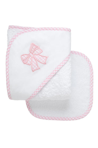 Pink Bow Box Hooded Towel Set (Personalization Included)
