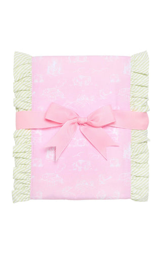 Pink Cow Fancy Fabric Burp Cloth (Personalization Included) - J.A. Whitney