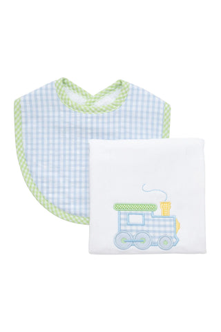 Train Box Set: Burp Cloth & Bib  (Personalization Included)