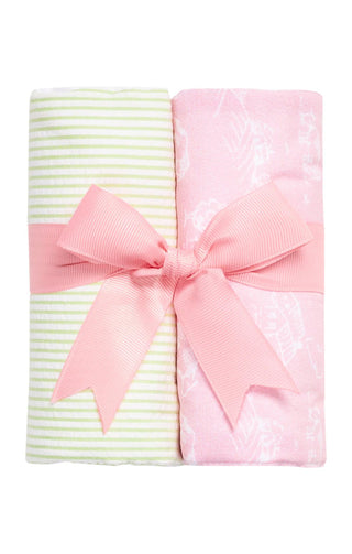 Pink Cow Set of 2 Burp Cloths (Personalization Included) - J.A. Whitney