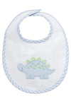 Blue Dino Applique Bib (Personalization Included)