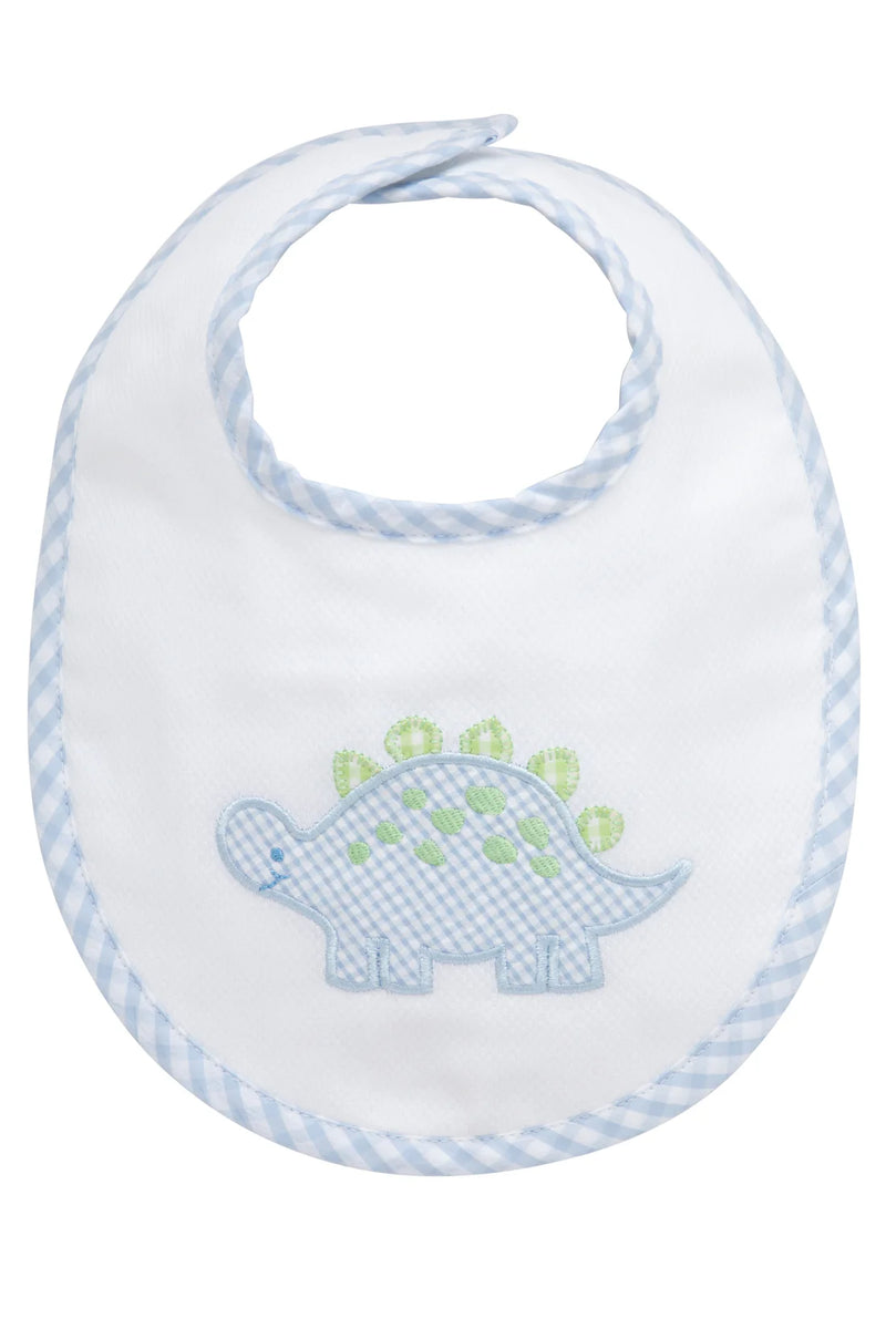 Blue Dino Applique Bib (Personalization Included)