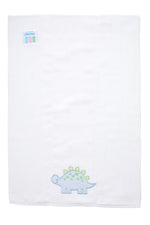 Blue Dino Applique Burp Cloth (Personalization Included)
