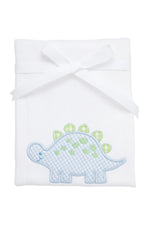 Blue Dino Applique Burp Cloth (Personalization Included)