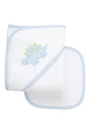 Blue Dino Box Hooded Towel Set (Personalization Included)