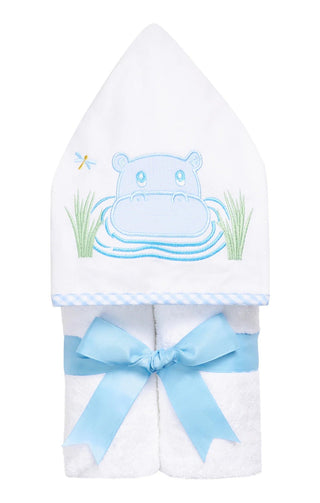 Blue Hippo Everykid Towel (Personalization Included) - J.A. Whitney