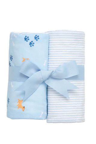 Blue Lab Puppy Set of 2 Burp Cloths (Personalization Included) - J.A. Whitney