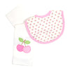 Cherries Box Set: Burp Pad & Bib (Personalization Included)