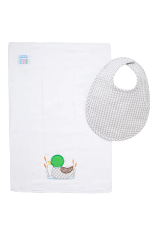 Mallard Box Set: Burp Cloth & Bib (Personalization Included)