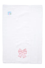 Pink Bow Applique Burp Cloth (Personalization Included)