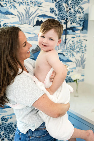 Blue Check Bath Buddy Apron (Personalization Included)