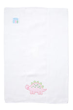 Pink Dino Applique Burp Cloth (Personalization Included)
