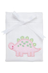 Pink Dino Applique Burp Cloth (Personalization Included)