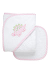 Pink Dino Box Hooded Towel Set (Personalization Included)