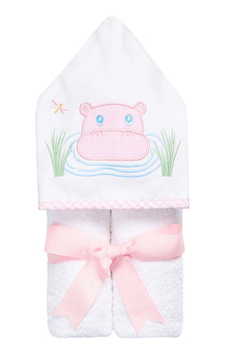 Pink Hippo Everykid Towel (Personalization Included) - J.A. Whitney