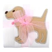 Pink Lab Puppy Applique Burp Cloth (Personalization Included)