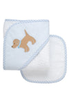 Blue Lab Puppy Box Hooded Towel Set (Personalization Included)