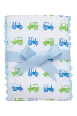 Tractor Fancy Fabric Burp Cloth (Personalization Included)
