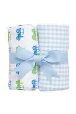 Tractor Set of 2 Fabric Burps (Personalization Included)