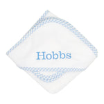 Blue Check Box Hooded Towel Set (Personalization Included)
