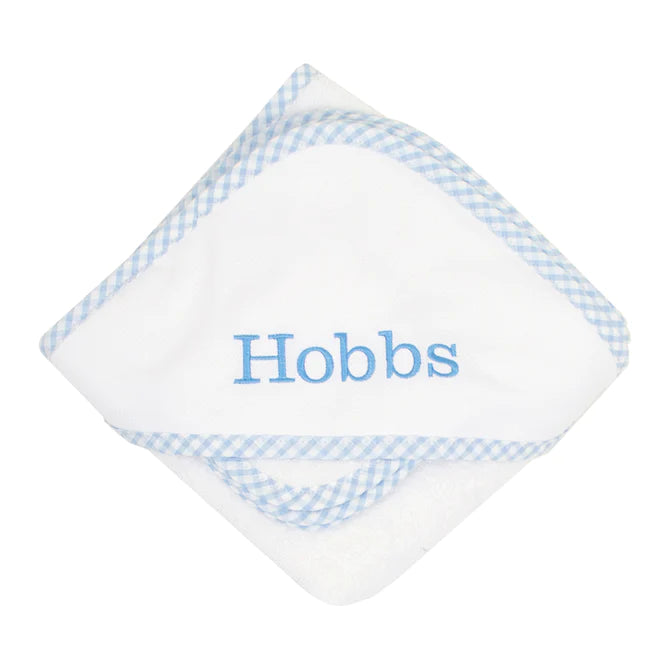 Blue Check Box Hooded Towel Set (Personalization Included)