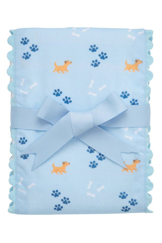 Blue Lab Puppy Fancy Fabric Burp Cloth (Personalization Included) - J.A. Whitney