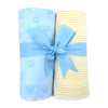 Blue Swirl / Yellow Stripe Set of 2 Burps (Personalization Included)