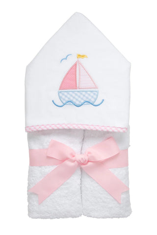 Pink Sailboat Everykid Towel (Personalization Included) - J.A. Whitney