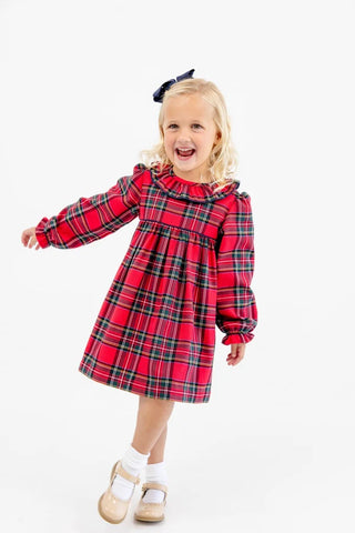 The Beaufort Bonnet Company - LS Ramona Ruffle Dress - Prep Plaid