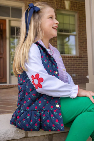 The Beaufort Bonnet Company - Emma's Elbow Patch Top - Red Flower