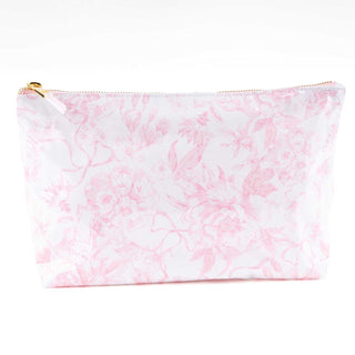 Pink Bow Toile Clear Coated Travel Cosmetic Case (Personalization Included) - J.A. Whitney