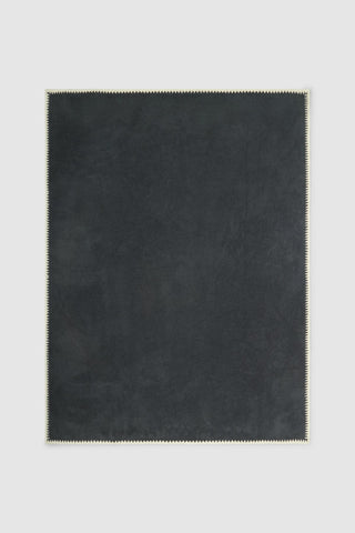 CozyChic Rib Blanket Stitch Throw - Slate Blue / Cream