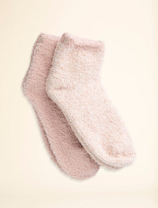 CozyChic 2 Pair Tennis Socks - Dusty Rose Multi - J.A. Whitney
