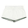 White + Forest Green Whip Stitch Short PJ Set