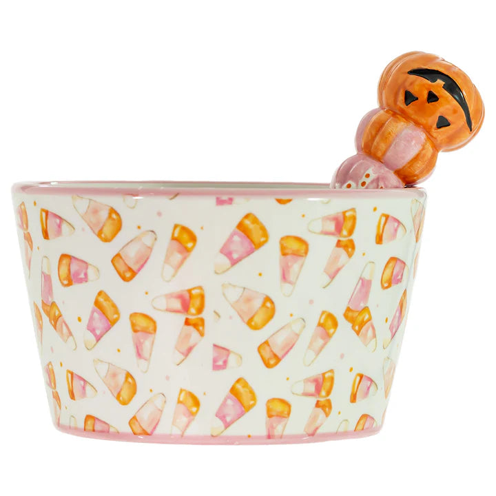 Pink Candy Corn Bowl & Spreader