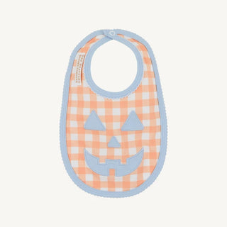 The Beaufort Bonnet Company - Burp Me Bib - Sherbet / Blue Jack-o-Lantern