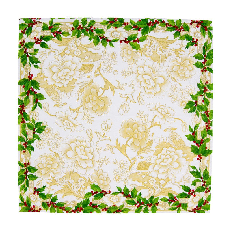 Holly Ceramic Ivory & Gold Cocktail Napkins